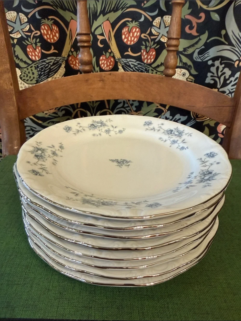 Set of 8 Bread and Butter Plates 6 1/4 inch Johann Haviland Blue Garland Bavaria